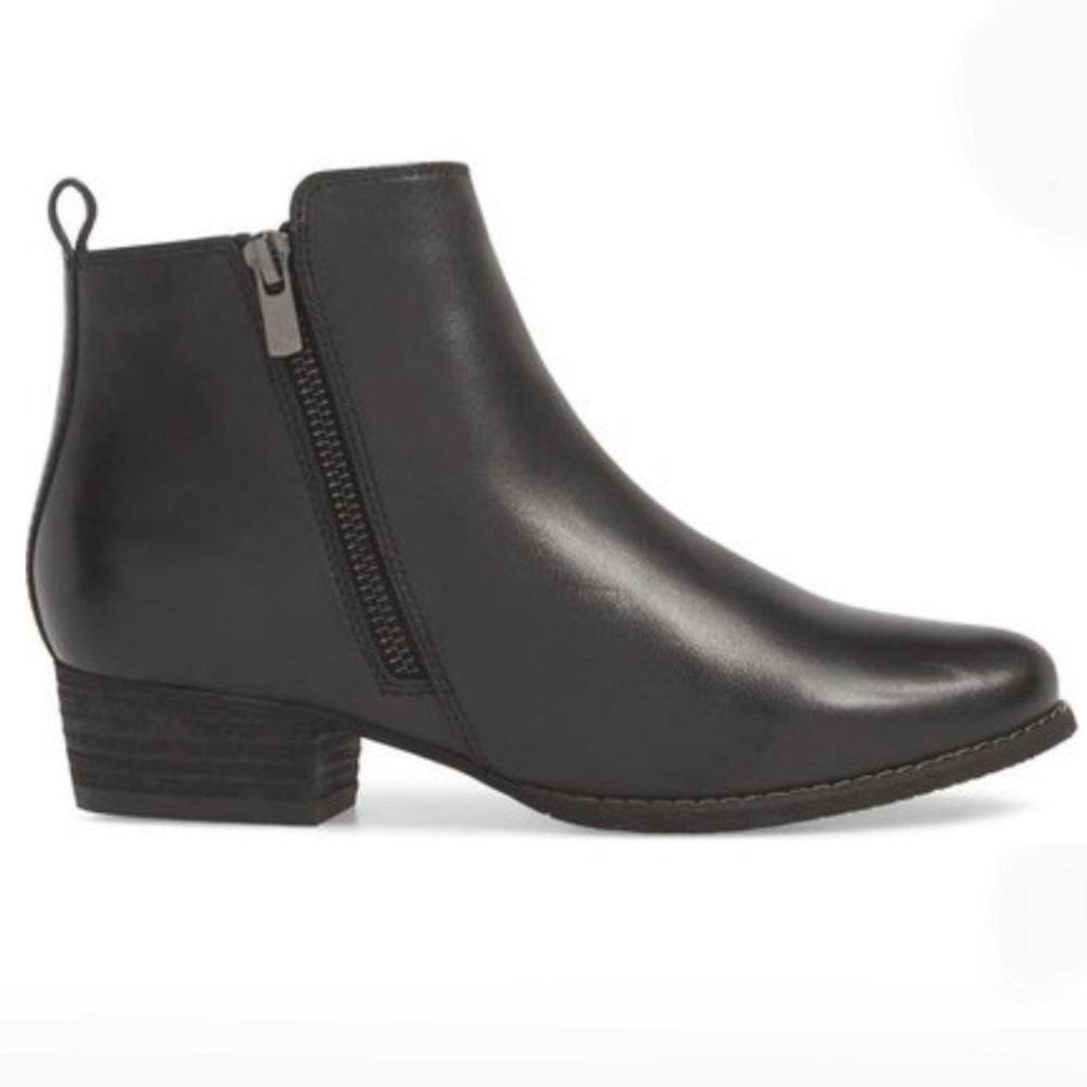Blondo Black Leather Ankle Boots fits like a size 7.